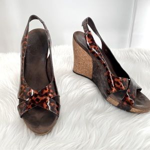 UGG Australia Leopard Patent  Leather Women's Hazel II Platform Sandal